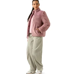 Reebok 2 in 1 Puffer reversible Mujer Chaquetón RBO21100-Rosa polvoriento