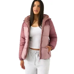 Reebok Puffer Mujer Reversible Chaquetón RBO21030-Rosa polvoriento