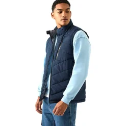 Reebok Puffer Vest 2-in-1 Hombre Reversible Chaleco RBO15720-Batik-Azul