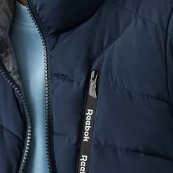 Reebok Puffer Vest 2-in-1 Hombre Reversible Chaleco RBO15720-Batik-Azul