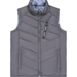 Reebok Puffer Vest 2-in-1 Hombre Reversible Chaleco RBO15720-Carbón vegetal
