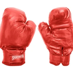 SPORTINATOR Pelota de boxeo soporte de boxeo entrenador de boxeo de pie incluye pera de boxeo y guantes de boxeo rojo