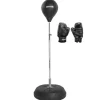 SPORTINATOR Punchingball Soporte de boxeo entrenador de boxeo de pie con pera de boxeo y guantes de boxeo negro