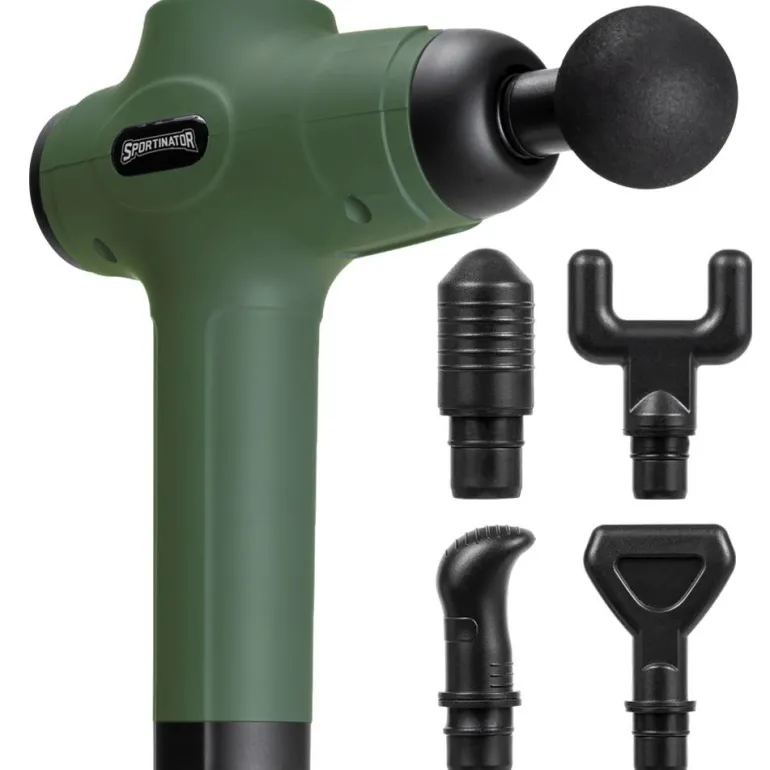 SPORTINATOR "Subir nivel" Pistola de masaje incluidos accesorios verde