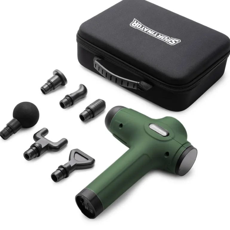 SPORTINATOR "Subir nivel" Pistola de masaje incluidos accesorios verde