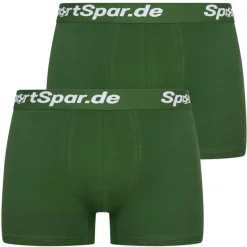 Sportspar.de Hombre "Double Sparbuchse" Calzoncillos bóxer Pack de 2 verde