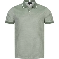 TED BAKER Ellerby Stripe Hombre Polo 259373-VERDE MEDIO