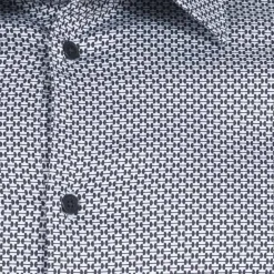 TED BAKER Faenza Geo Hombre Camisa de manga larga 272167-MARINA