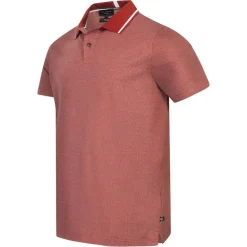 TED BAKER Mini Jacquard Stitch Hombre Polo 261464-DK-ROJO