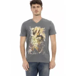 TRUSSARDI Action Hombre Conqueror Camiseta con cuello de pico Gris 2AT108002