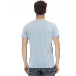 TRUSSARDI Action Hombre Conqueror Camiseta con cuello de pico Azul claro 2AT108007