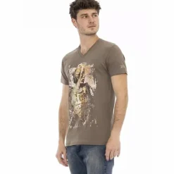 TRUSSARDI Action Hombre Conqueror Camiseta con cuello de pico Braun 2AT108004