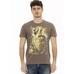 TRUSSARDI Action Hombre Conqueror Camiseta con cuello de pico Marrón 2AT08004