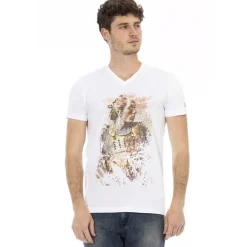 TRUSSARDI Action Hombre Conqueror Camiseta con cuello de pico Blanco 2AT108001