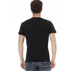 TRUSSARDI Action Hombre Conqueror Camiseta con cuello de pico Negro 2AT108003