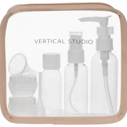 VERTICAL STUDIO "Terråk" Neceser con frascos de viaje beige