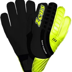 Zeus Eko Guantes de portero negro amarillo neón