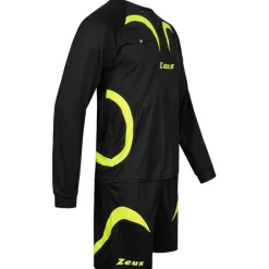 Zeus Hombre Conjunto de árbitro Camiseta con pantalón corto Negro