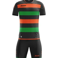 Zeus Icon Teamwear Set Camiseta con pantalones cortos negro naranja verde
