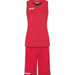 Zeus Kit Flora Mujer Camiseta de baloncesto con pantalones cortos rojo