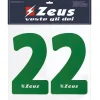 Zeus Números termoadhesivos 1-22 23cm verde senior