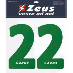 Zeus Números termoadhesivos 1-22 23cm verde senior