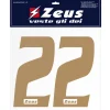 Zeus Números termoadhesivos 1-22 25cm oro senior