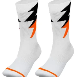 Zeus Thunder calcetines largos especiales de entrenamiento blanco naranja