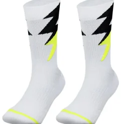 Zeus Thunder calcetines largos especiales de entrenamiento blanco amarillo neón