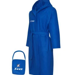 Zeus Unisex Albornoz de microfibra azul